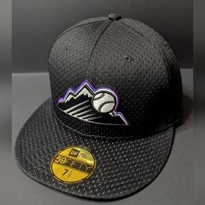 New Era Colorado Rockies 59FIFTY Fitted Hat - Black/Purple
